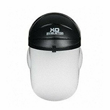 CREWS XO Skeleton Nylon Ratchet Headgear with Clear Faceshield, Black Matte 135-104